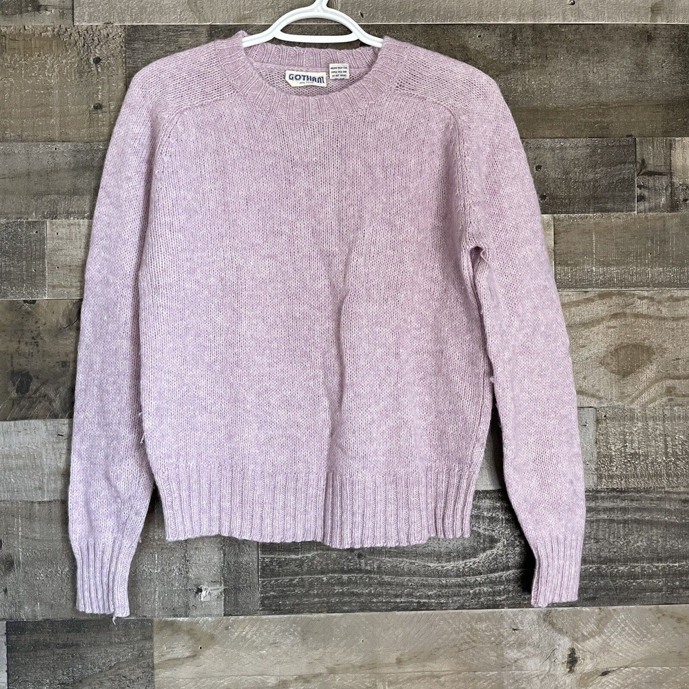 Vtg Gotham Sweater Womens Sz L Light Purple Lavender‎ Pull Over Wool Blend Teen